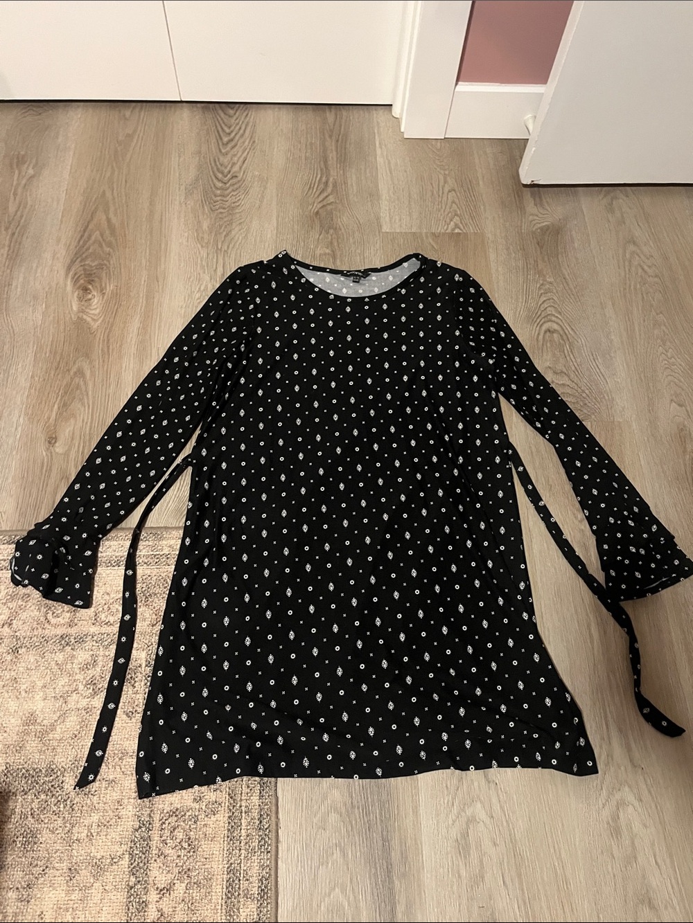 George Black Polka Dot Long-Sleeve Tunic